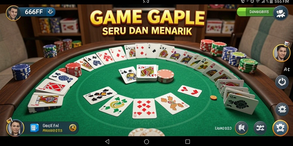 Tampilan gameplay Gaple yang seru dan mendebarkan