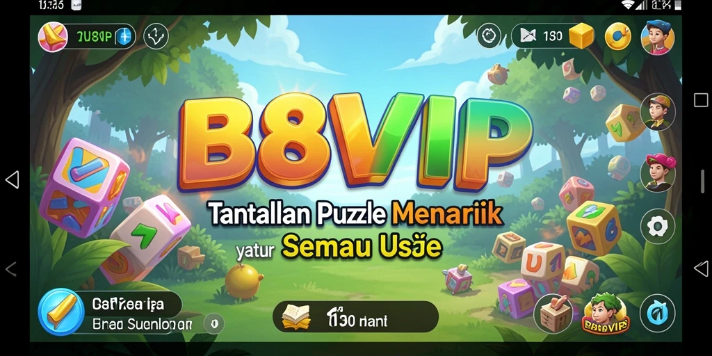 Tampilan gameplay seru B8VIP dengan berbagai puzzle menarik.