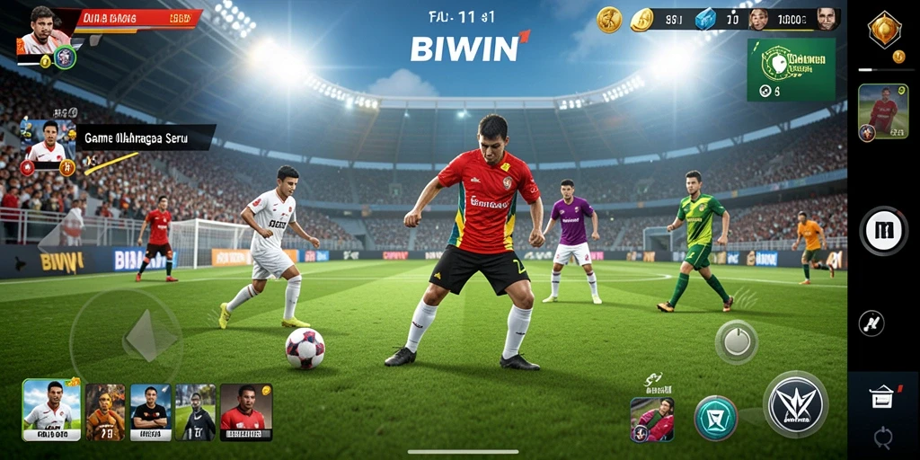 Screenshot utama BIWIN menampilkan gameplay olahraga yang seru.