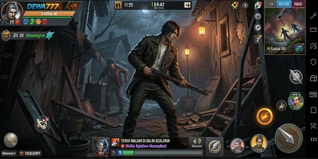Screenshot DEWA777 menampilkan momen ketegangan saat menghadapi makhluk horor.