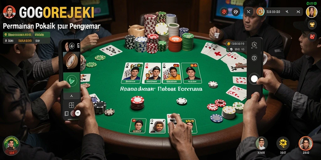 Tampilan gameplay seru GOGOREJEKI dengan aksi poker mendebarkan.