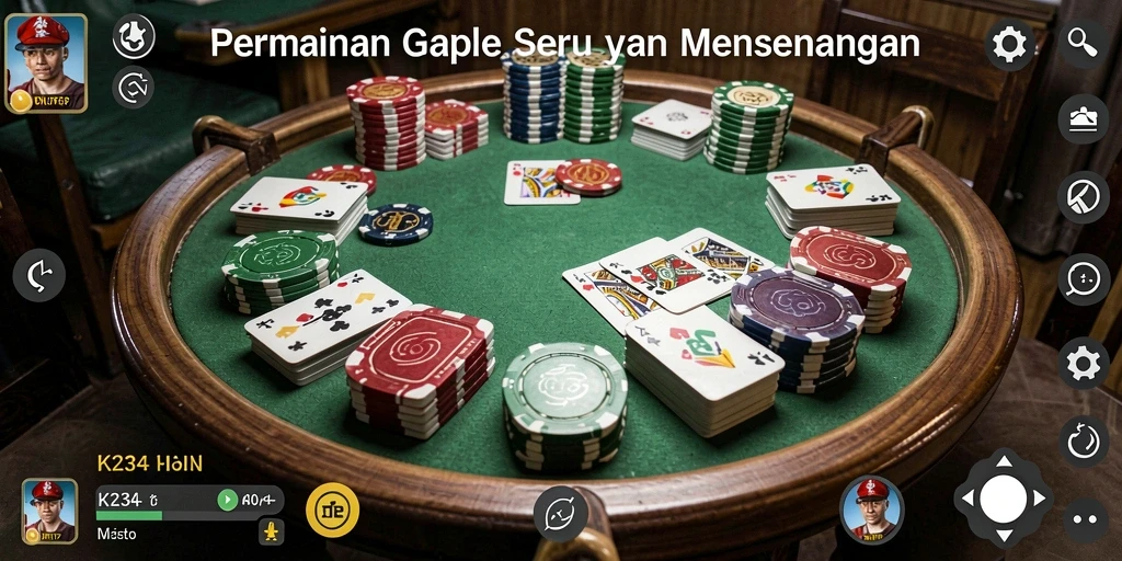 Screenshot gameplay K234 menampilkan momen seru permainan Gaple.