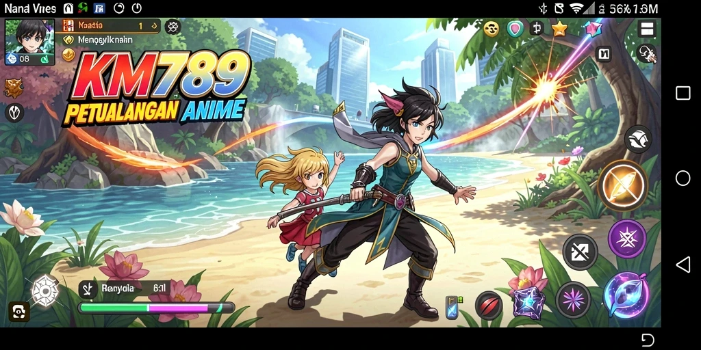 Tampilan indah dari gameplay <strong>KM789</strong> dengan karakter anime yang menarik.