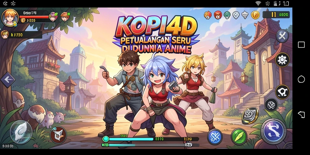 Tampilan gameplay KOPI4D yang penuh warna dan dinamis.