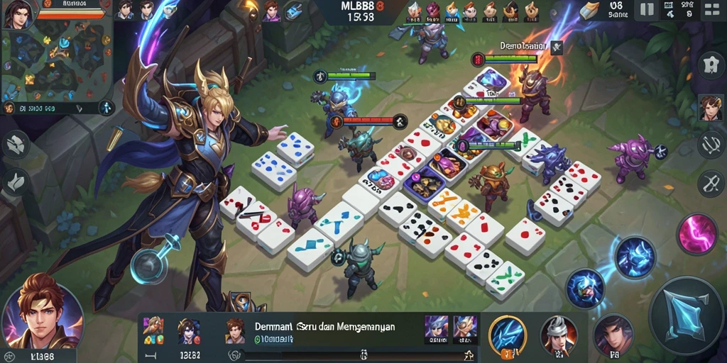 Screenshot gameplay MLBB8 yang menampilkan keseruan permainan Domino.