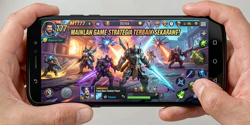 Tangkapan layar gameplay MT777 menampilkan aksi pertarungan strategi yang intens.