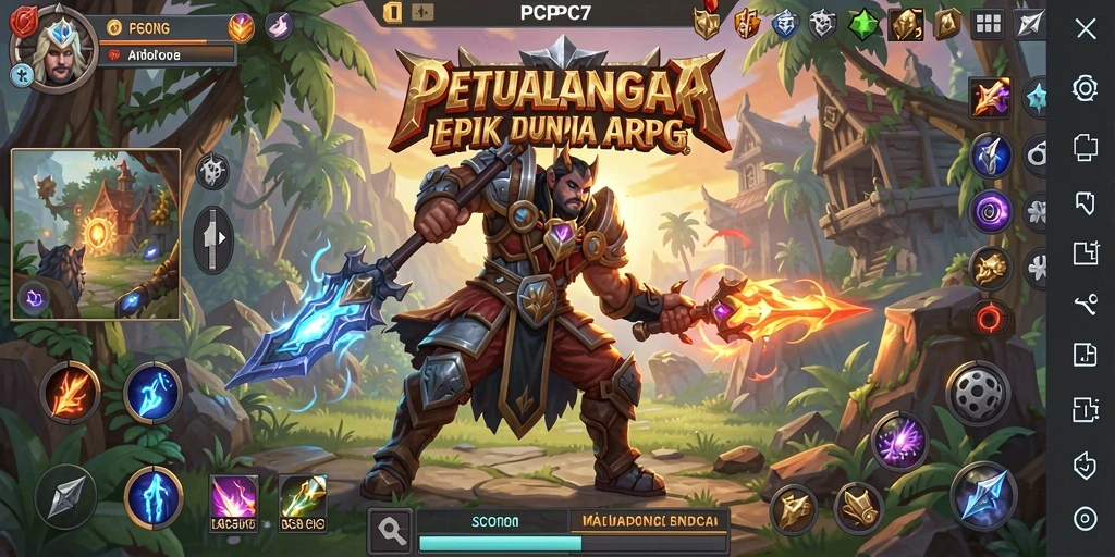 Screenshot utama PCPC7 menampilkan aksi pertarungan seru di dunia ARPG.