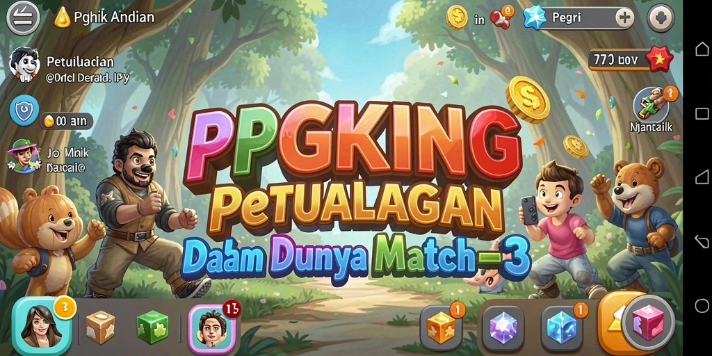 Tampilan gameplay PGKING yang menawan dan berwarna.