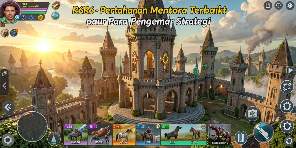 Tampilan seru dari gameplay Tower Defense di R6R6 dengan strategi menara.