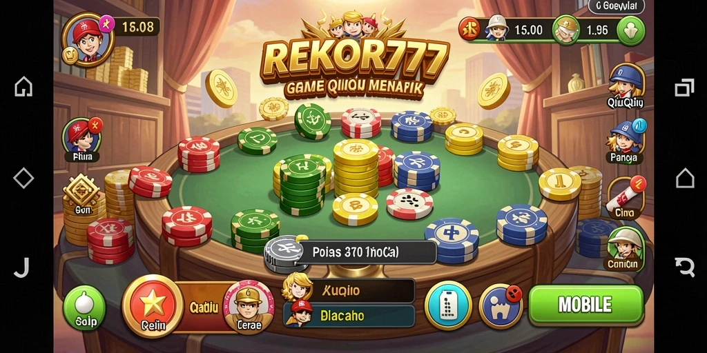 Tampilan gameplay seru dari game QiuQiu REKOR777.