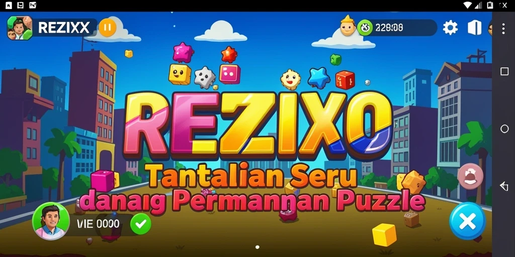 Screenshot gameplay REZIXO menampilkan tantangan Puzzle yang seru.