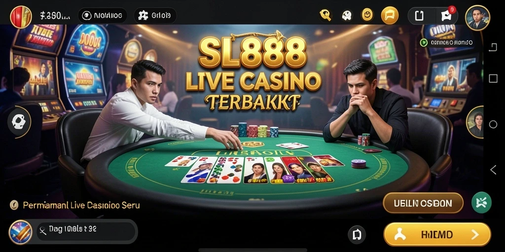 Tampilan gameplay Live Casino yang mendebarkan dan interaktif di SL888.