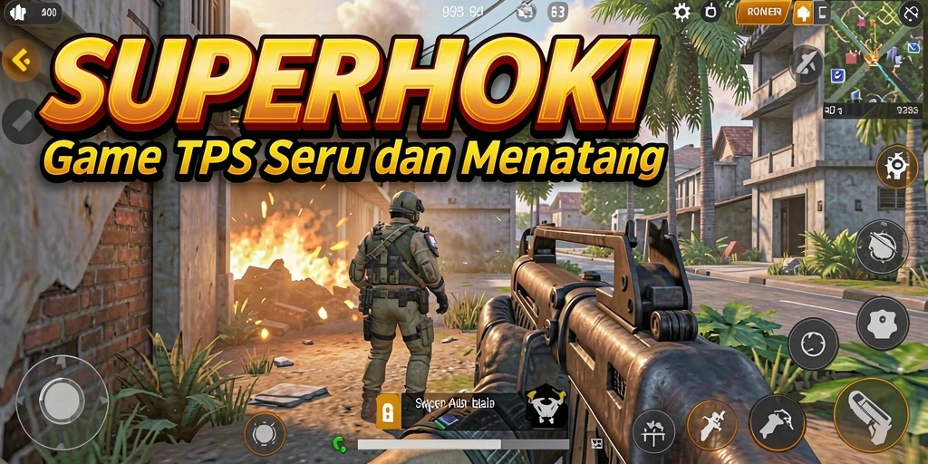 Tampilan gameplay menegangkan dari SUPERHOKI saat pertempuran berlangsung.