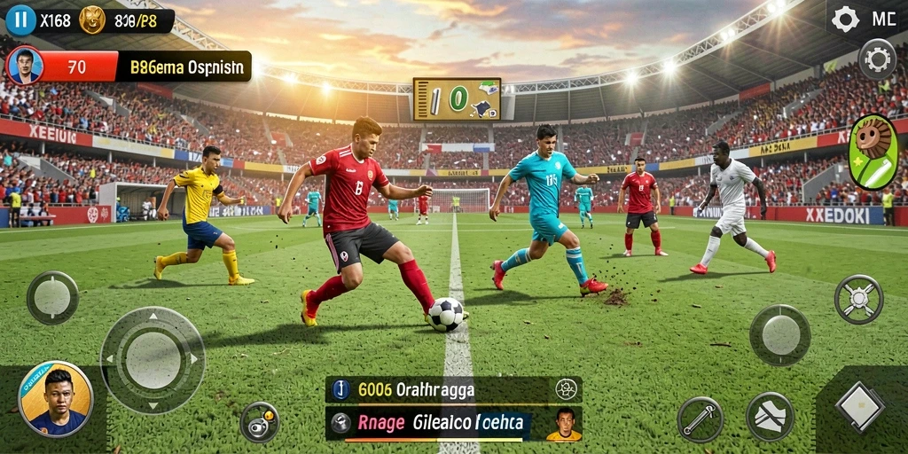 Tampilan gameplay X168 yang mendebarkan di lapangan olahraga.